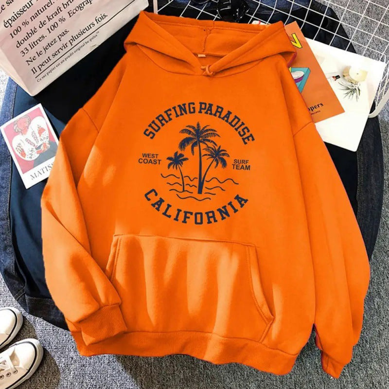 Women's hoodie with casual surf design and high-quality cotton blend Chic & Stil