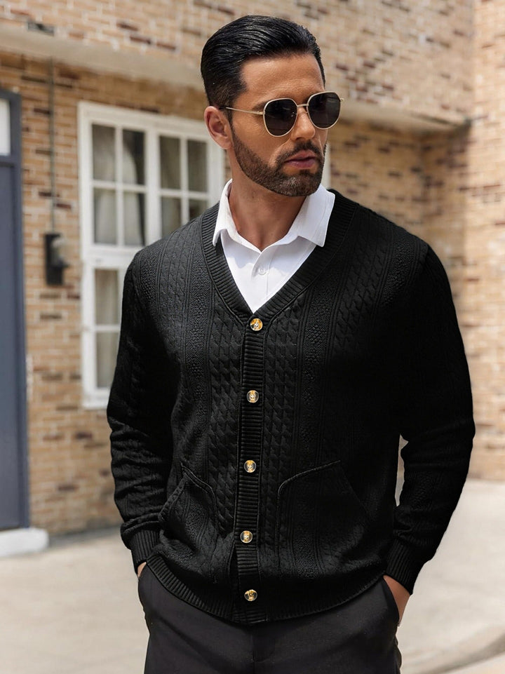 Lune London | Men's Fashionable Knitted Cardigan with Practical Pockets and Unique Texture