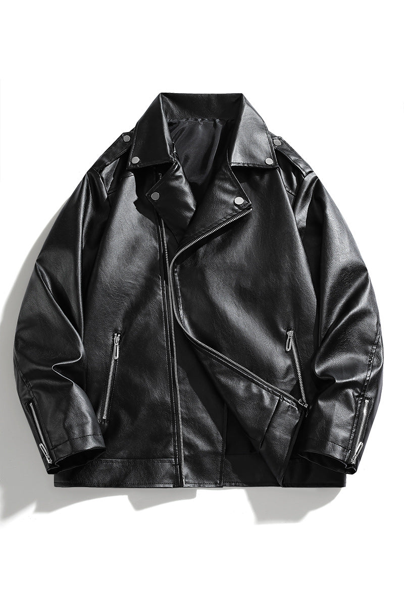 Stylish motorcycle jacket for men in faux leather Lune London