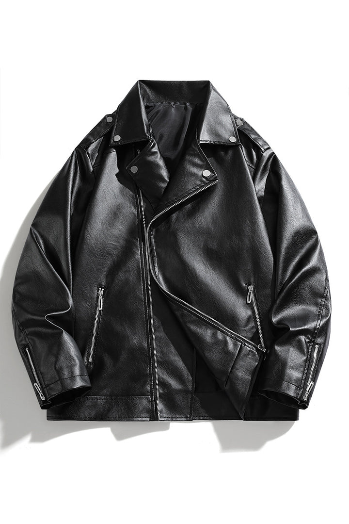 Stylish motorcycle jacket for men in faux leather Lune London