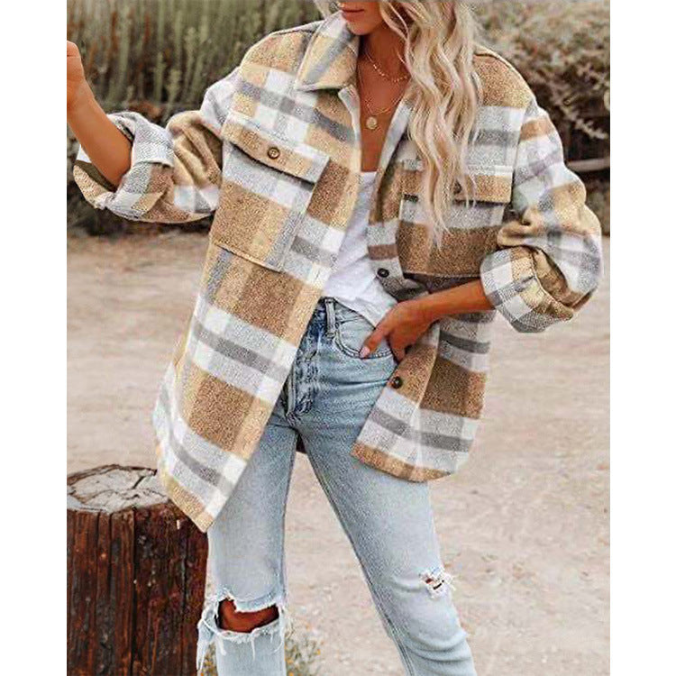Oversized plaid jacket for women Lune London