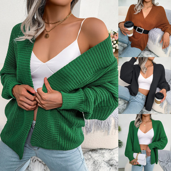 Casual knit cardigan for women with a deep V-neck and an oversized silhouette Lune London