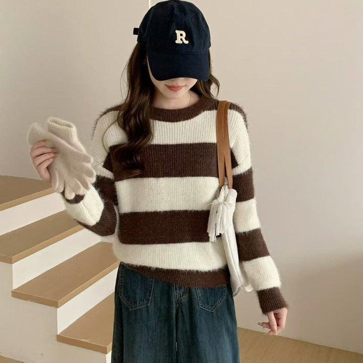 Femmes pull câlin rayé Chic & Stil