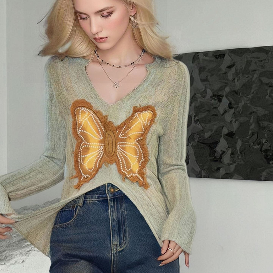 Women's sweater with striking butterfly pattern Lune London