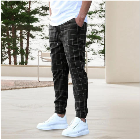 Lune London Casual Plaid Pants for Men