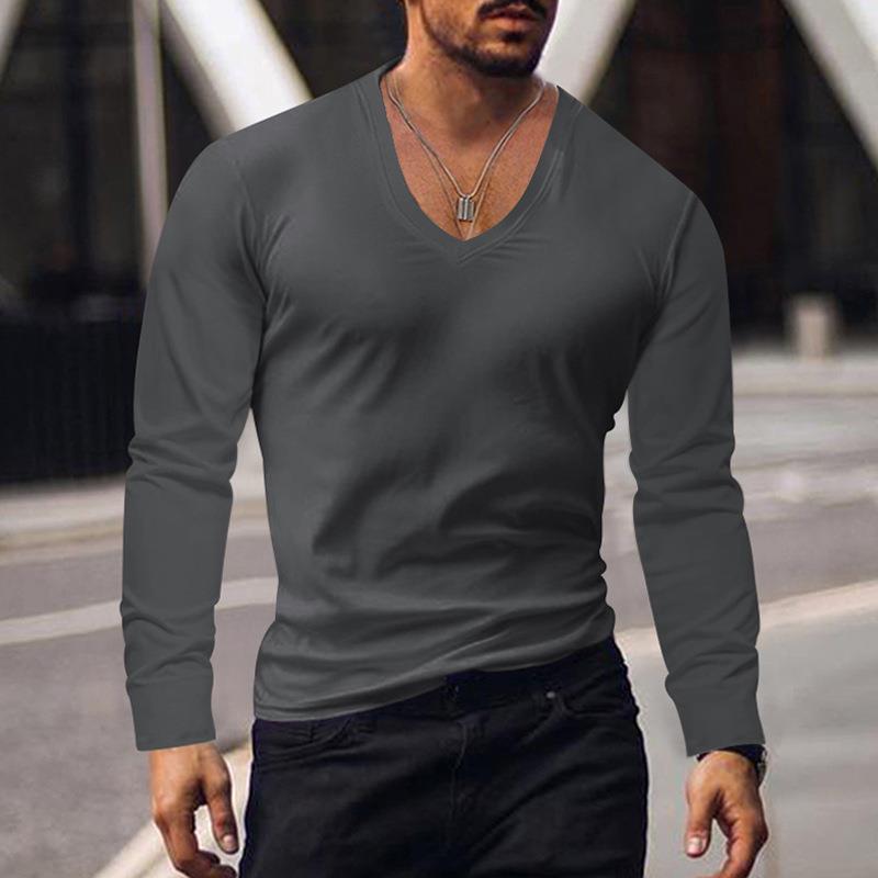 Men's long-sleeved V-neck T-shirt Lune London