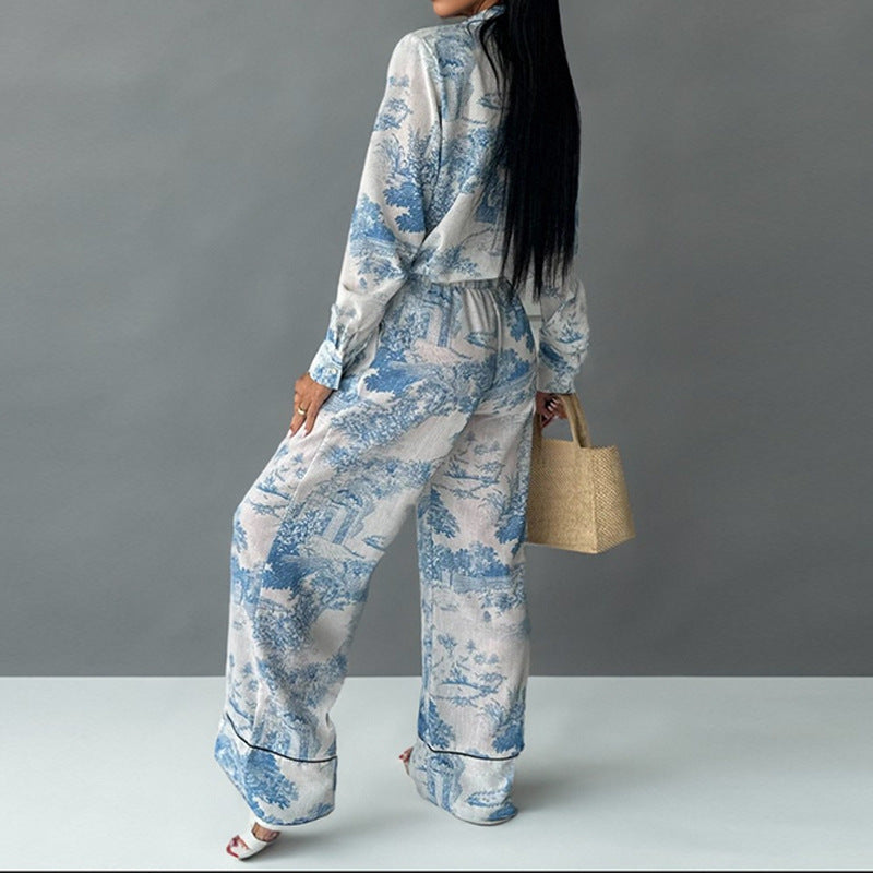 Women's Elegant and Comfortable Pajama Set with Unique Floral Design Lune London