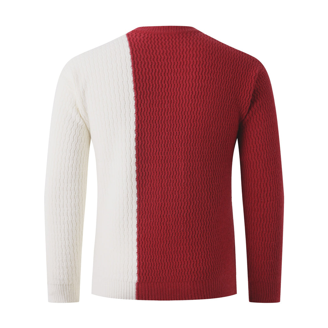 Men's knitted sweater with a modern cable pattern and contrasting details Lune London