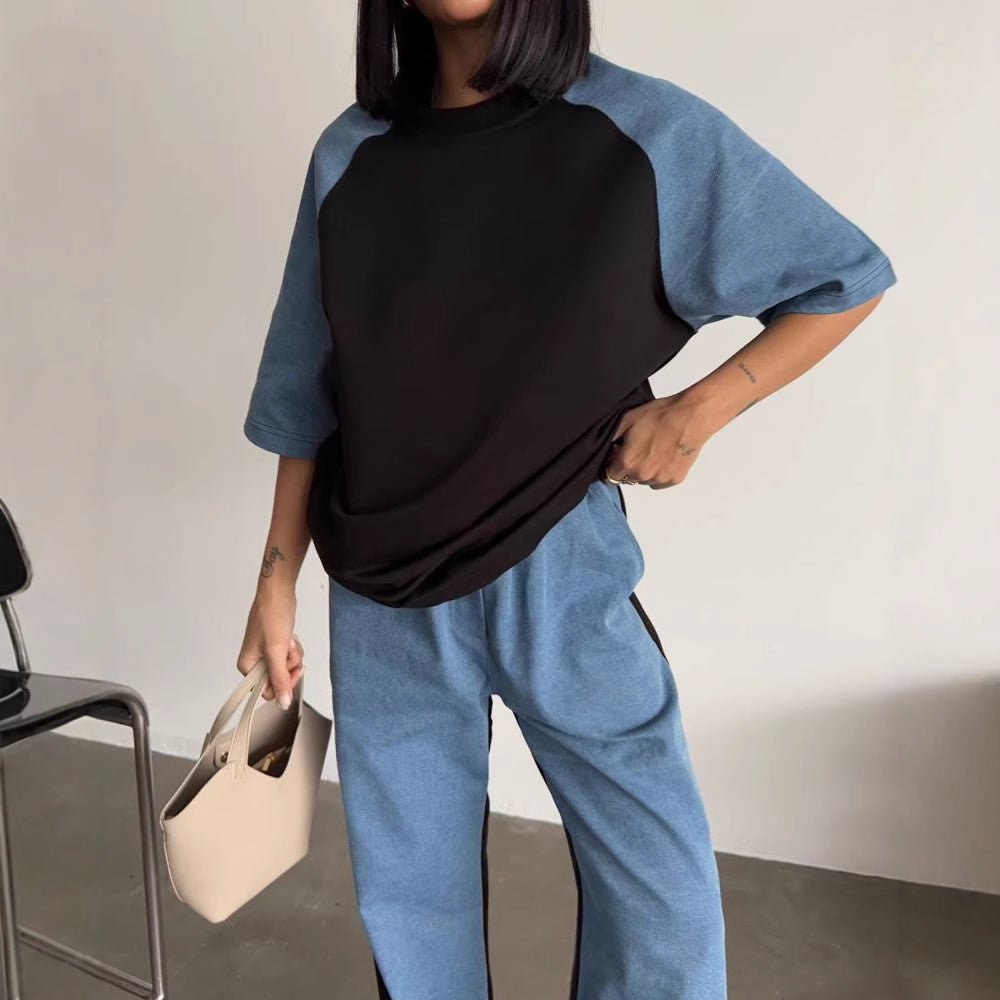 Casual tracksuit set for women with oversized top and wide leg Lune London