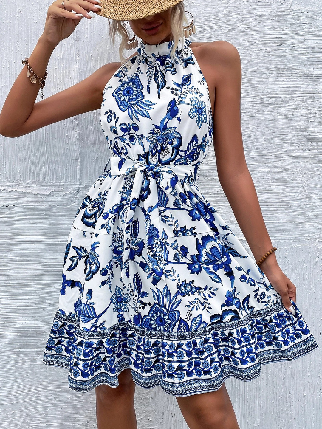 Ladies Flowers Lace Maxi Dress Lune London