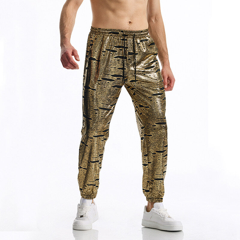 Sporty men's jogger pants with a shiny finish Lune London