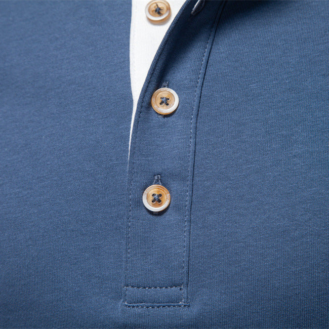 Lune London | Men's Long Sleeve Henley Shirt with Elegant Snap Buttons and Comfortable Fit