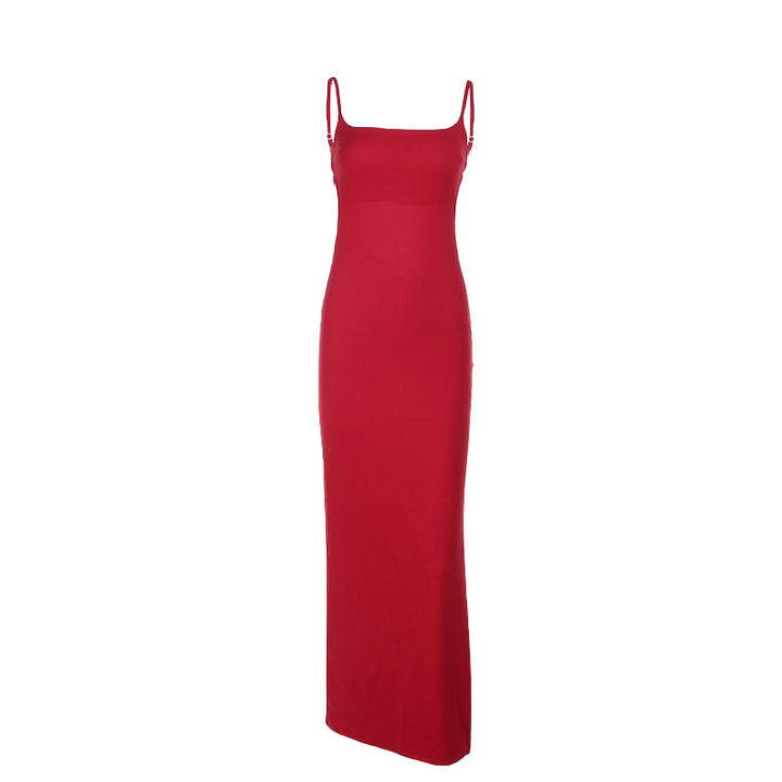 Elegant fitted maxi dress for women with side slit Lune London