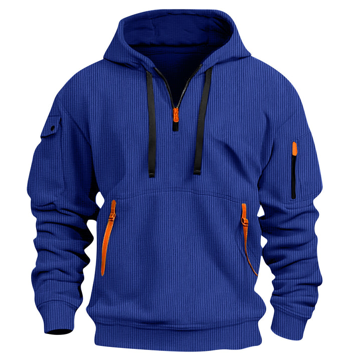 Sporty hoodie for men with innovative zipper and practical pockets Lune London