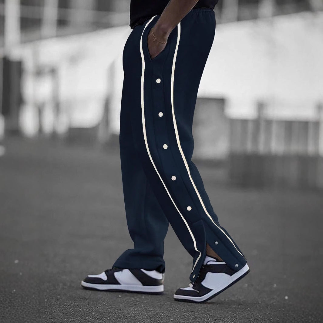 Sporty casual pants for men with side snap buttons Lune London