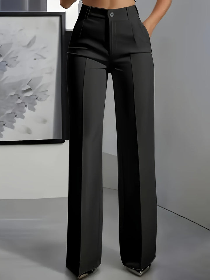 Women's suit trousers, wide cut, high waist and pleats, Lune London