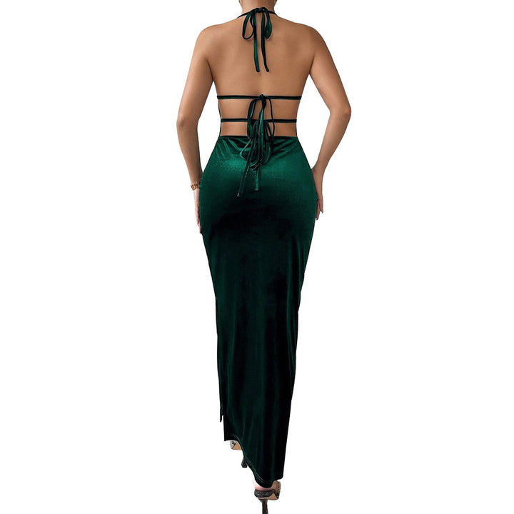 Robe maxi pour femmes avec un design de bretelles élégant et une fente sur le côté Chic & Stil
