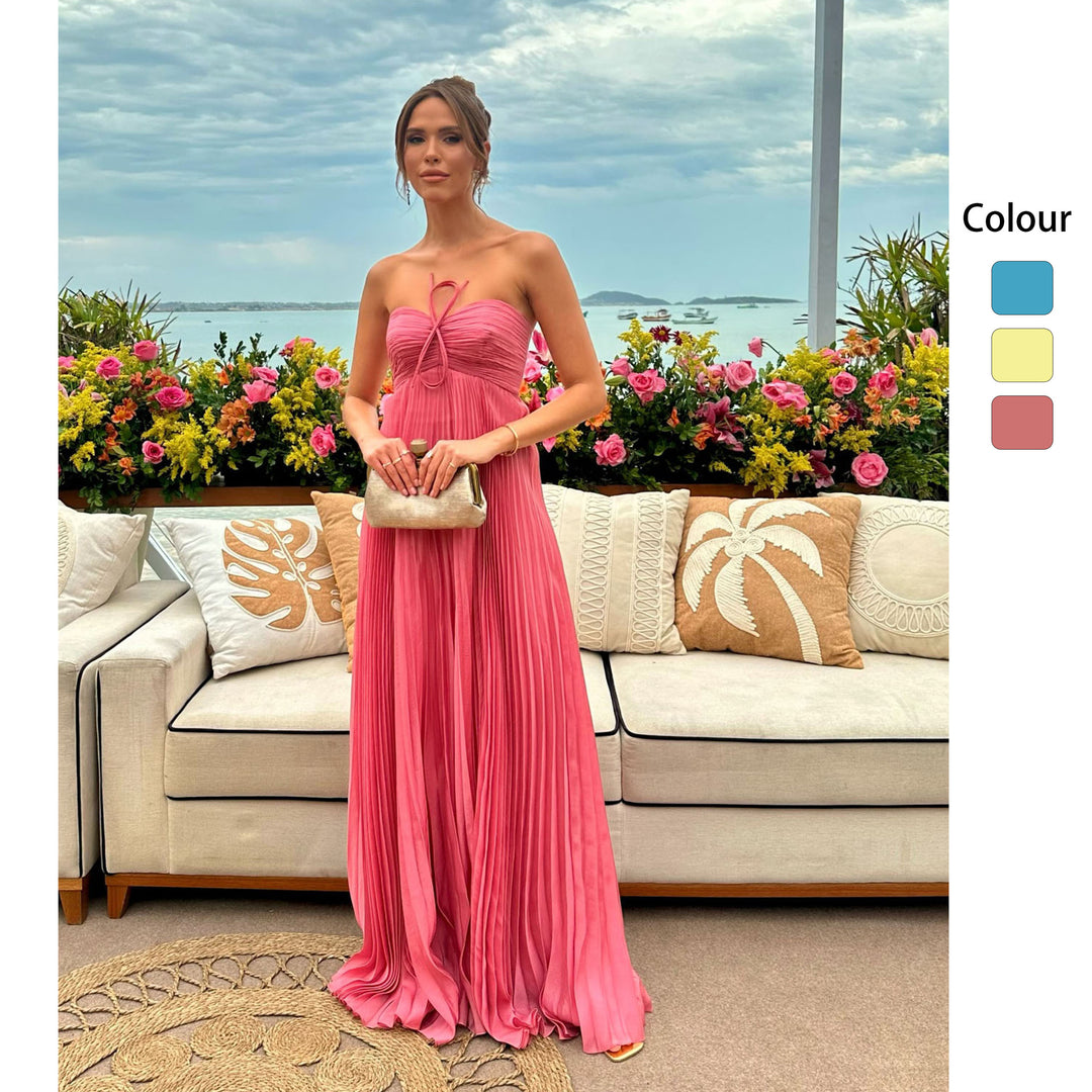 Ladies maxi dress with gathered bodice and airy skirt Lune London