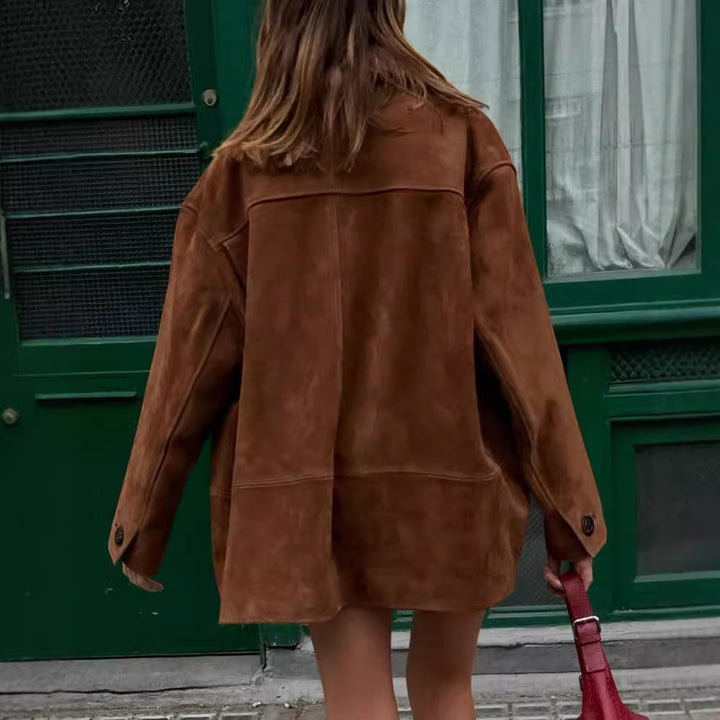 Ladies elegant suede jacket in an oversized style Lune London
