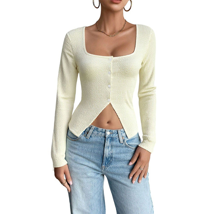 Cardigan à manches longues pour femmes avec coupe décontractée et boutons décoratifs Chic & Stil