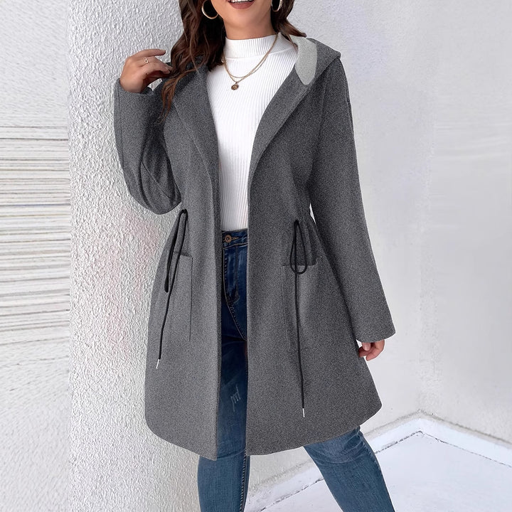 Ladies comfortable transition jacket with hood and drawstring Lune London