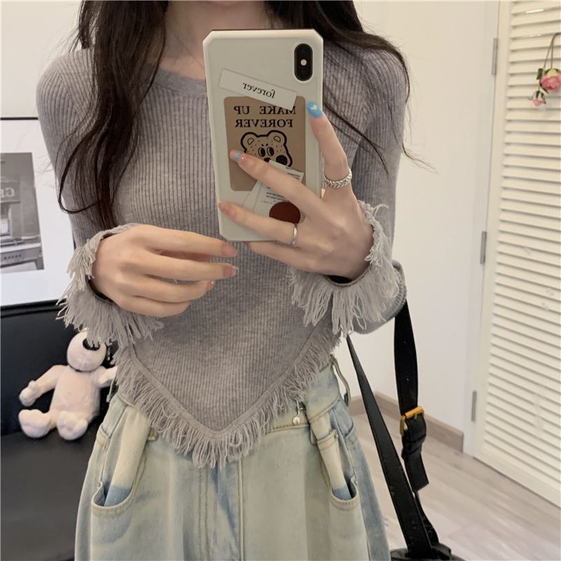 Pull tricoté pour femme avec franges Chic & Stil