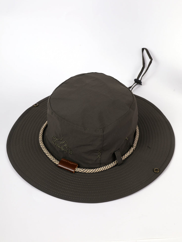Women's Sun Hat with Wide Brim and Integrated Neck Strap Lune London