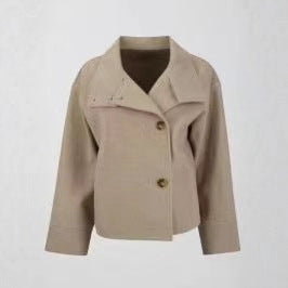 Modern and practical short jacket for women with high collar Lune London