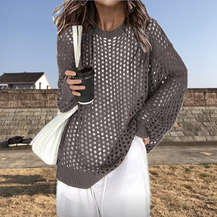 Lightweight knit sweater for women with a trendy mesh structure Lune London