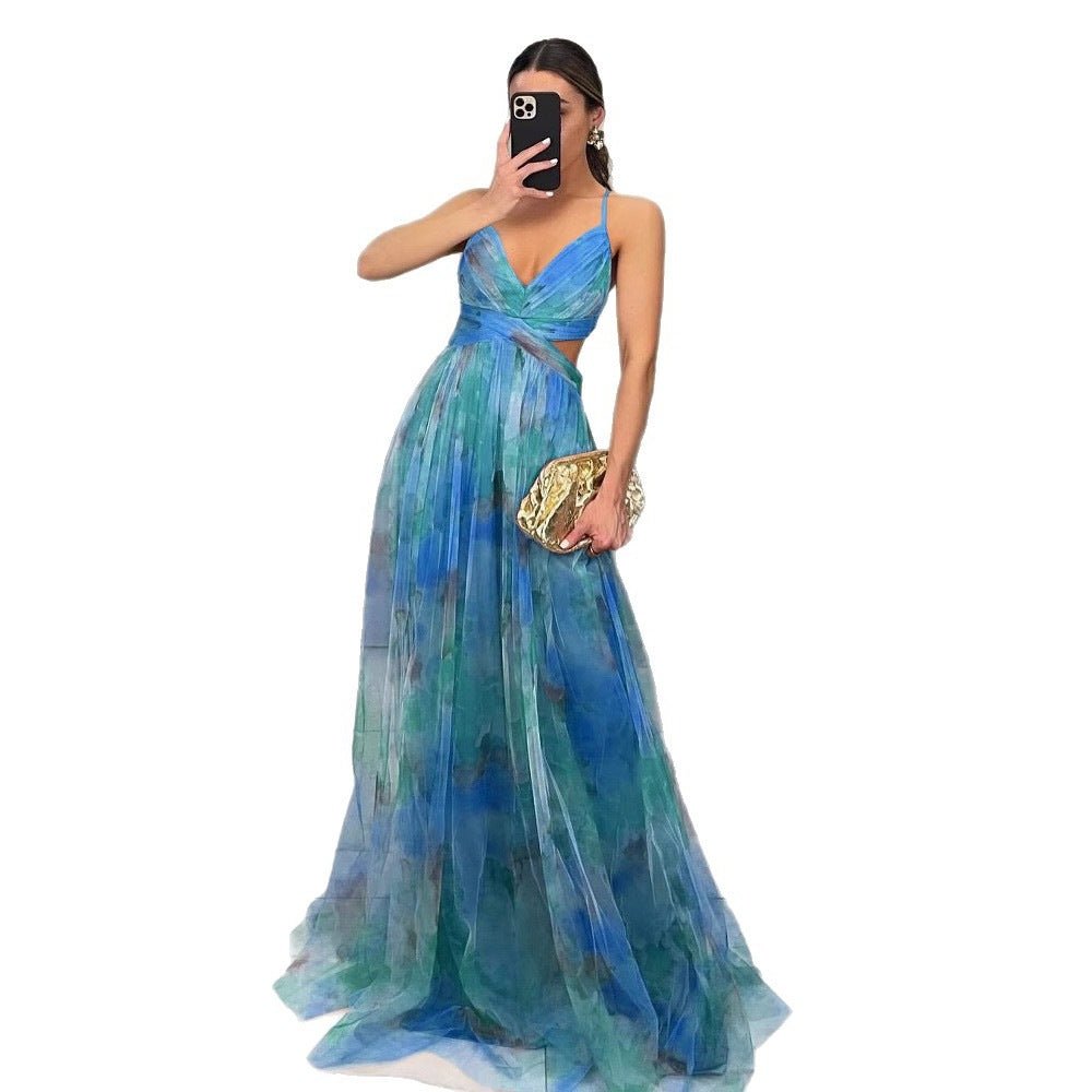 Elegant Women's Maxi Dress with refined cut-out details and a fluid design Lune London