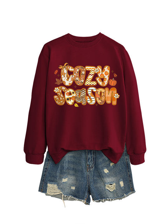 Sweatshirt féminin avec design automnal créatif et coupe décontractée Chic & Stil