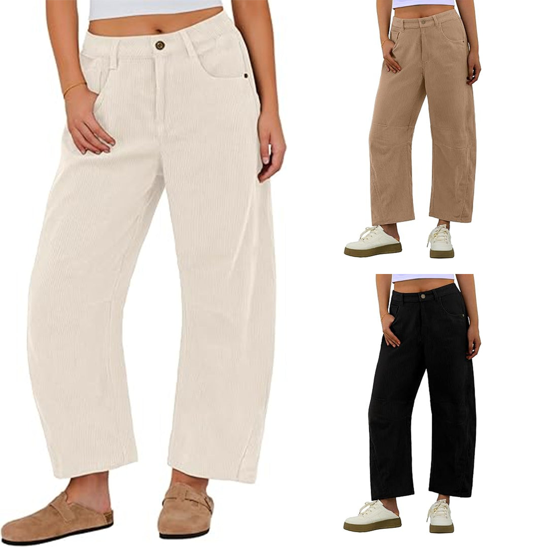 Pantalons en corduroy pour femmes avec poches latérales Chic & Stil