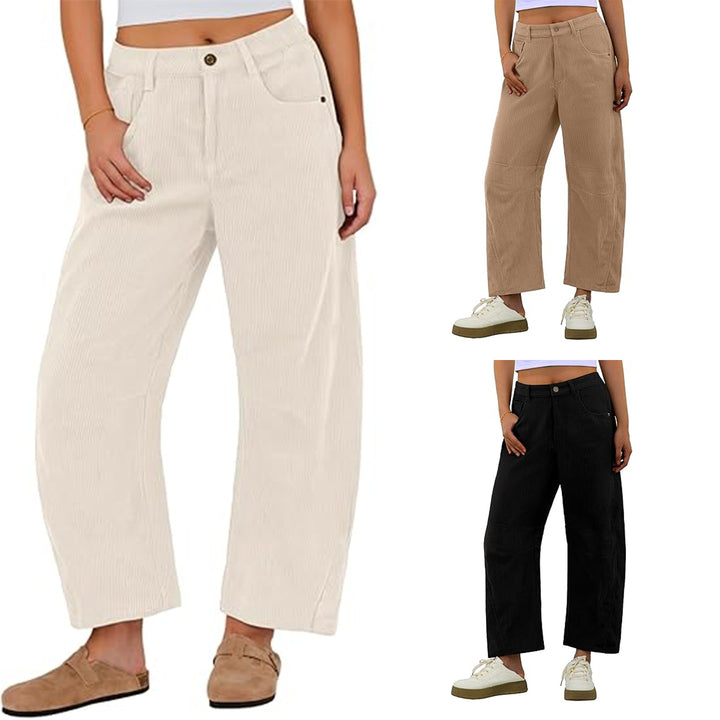 Pantalons en corduroy pour femmes avec poches latérales Chic & Stil