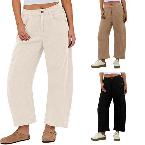 Pantalons en corduroy pour femmes avec poches latérales Chic & Stil