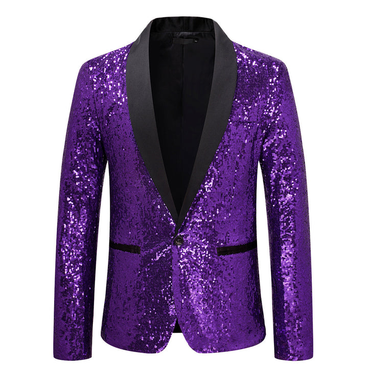 Ladies Bl sparkling blazer with black lapels Lune London