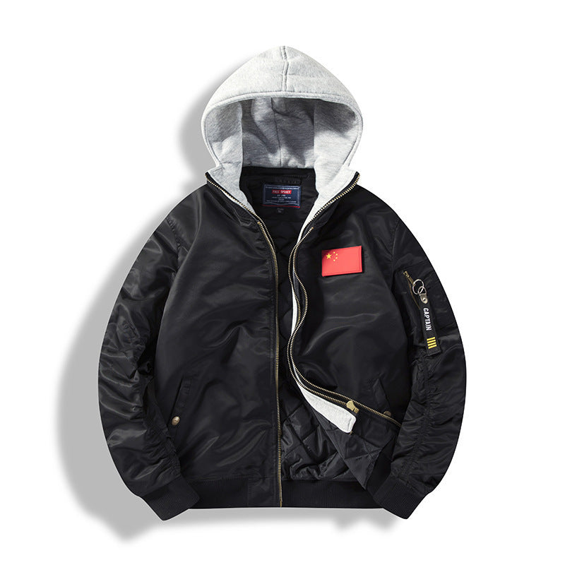 Casual bomber jacket for men with removable hood and inner lining Lune London