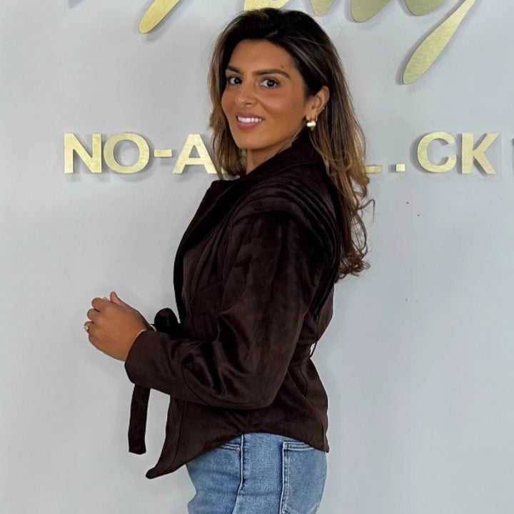 Ladies elegant and stylish blazer with waist belt Lune London