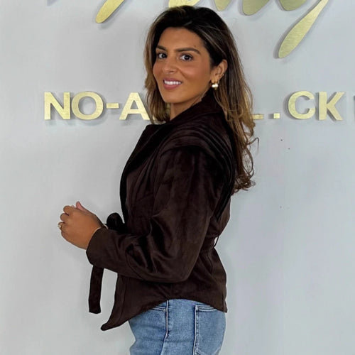 Ladies elegant and stylish blazer with waist belt Lune London