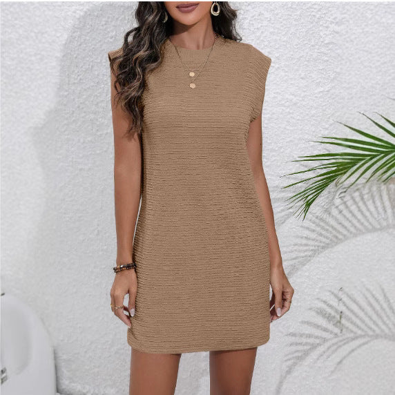 Short sleeve dress for women with textured design Lune London