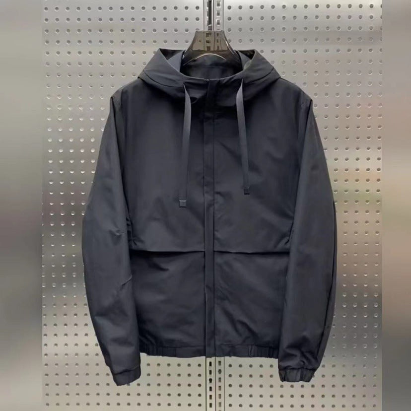 Leisure jacket for men with adjustable hood and practical piped pockets Lune London