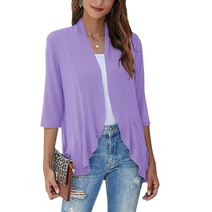Women’s Light Chiffon Jacket with Open Fronts and 3/4 Sleeves Lune London