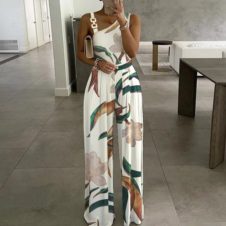 Ladies Maxi Jumpsuit Floral Print Lune London