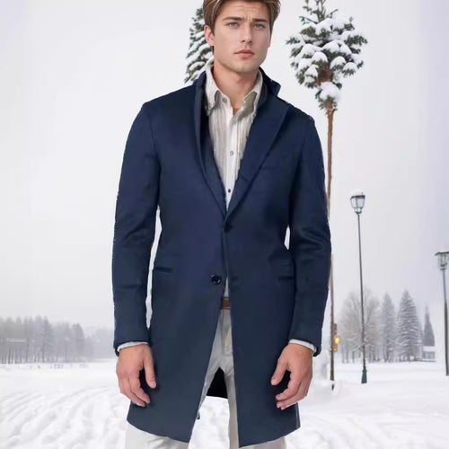 Elegant long coat for men in high-quality wool Lune London