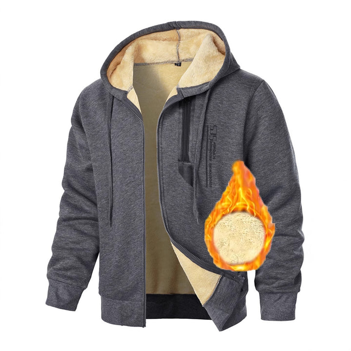 Men's fleece hoodie with heated lining and practical zip pockets Lune London