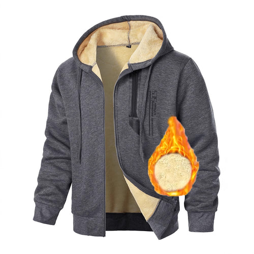 Men's fleece hoodie with heated lining and practical zip pockets Lune London