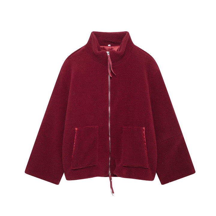 Ladies Cozy Fleece Jacket with High collar and Practical Pockets Lune London