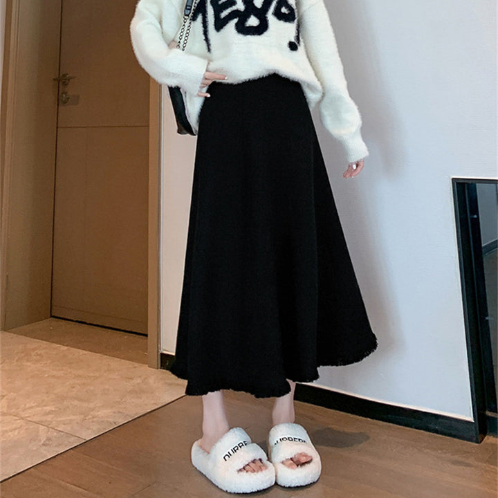 Jupe midi élégante pour femmes avec ourlet à franges et artisanat de haute qualité Chic & Stil