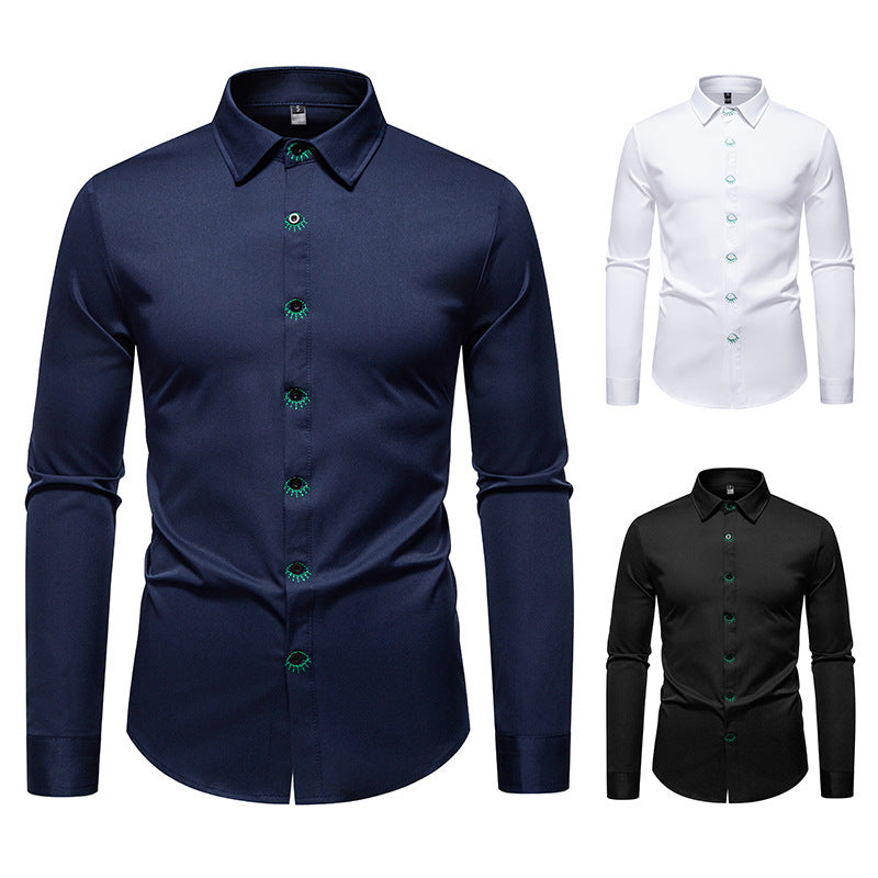 Long sleeve shirt for men with creative button design Lune London