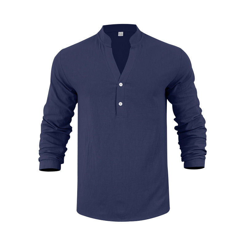 Trendy long sleeve Henley shirt for men with textured design Lune London