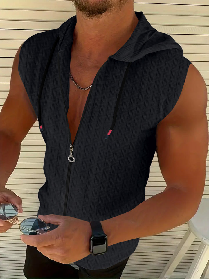 Men Completely Sleeveless Zip-Up Hoodie Lune London